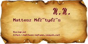Mattesz Mátyás névjegykártya