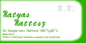 matyas mattesz business card